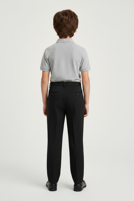 Pantalon À Pince Noir Droit Enfant Élégant Formel - Gabardine - vue 2