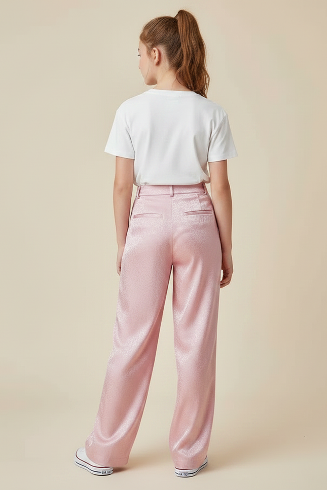 Pantalon À Pince 9f91 - Rose Satin - vue 2