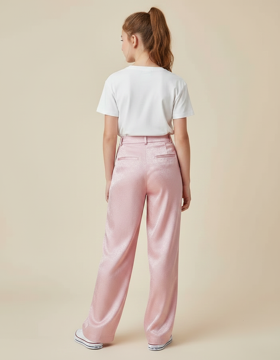 Pantalon À Pince 9f91 - Rose Satin - vue 2
