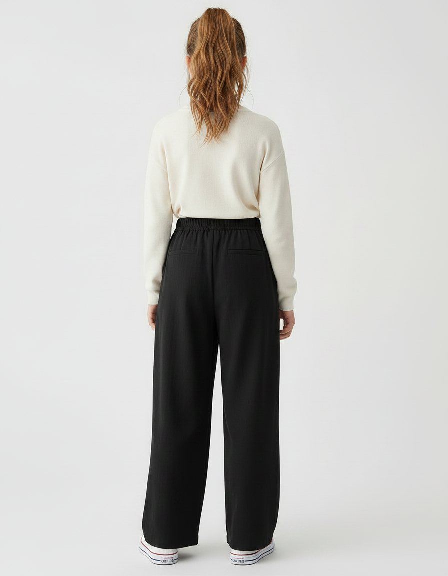 Pantalon À Pince 5986 - Noir Viscose - vue 2
