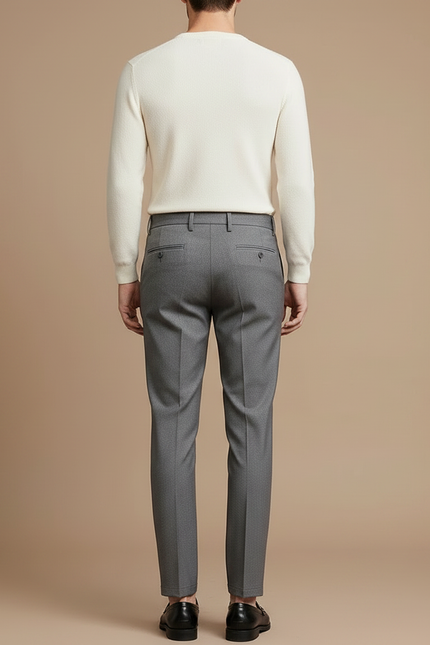 Pantalon À Pince Gris Slim Habillé Homme - Gabardine - vue 2
