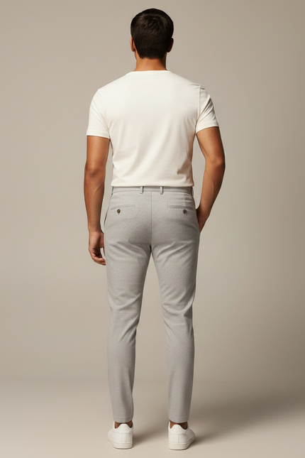 Pantalon À Pince Gris Clair Slim Plissé Homme Élégant - Gabardine - vue 2