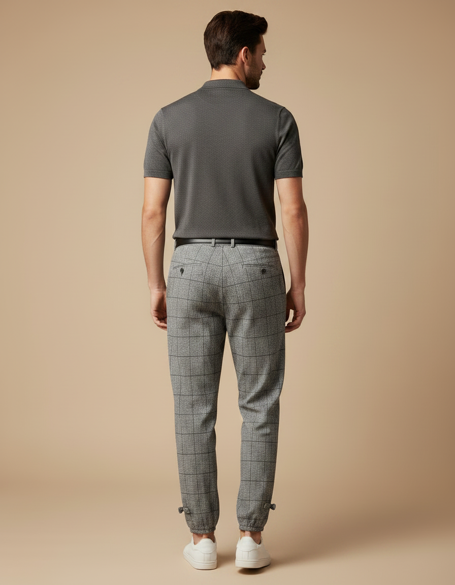 Pantalon Jogging À Pince - Gris Tweed - vue 2