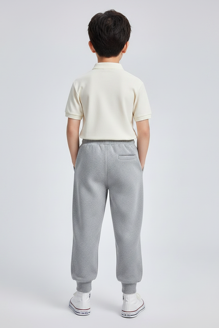 Pantalon À Pince Gris Sport Décontracté Rayures Enfants - Molleton - vue 2