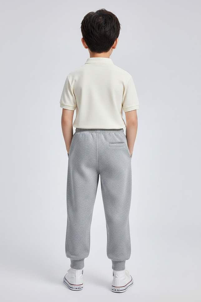Pantalon À Pince Gris Sport Décontracté Rayures Enfants - Molleton - vue 2