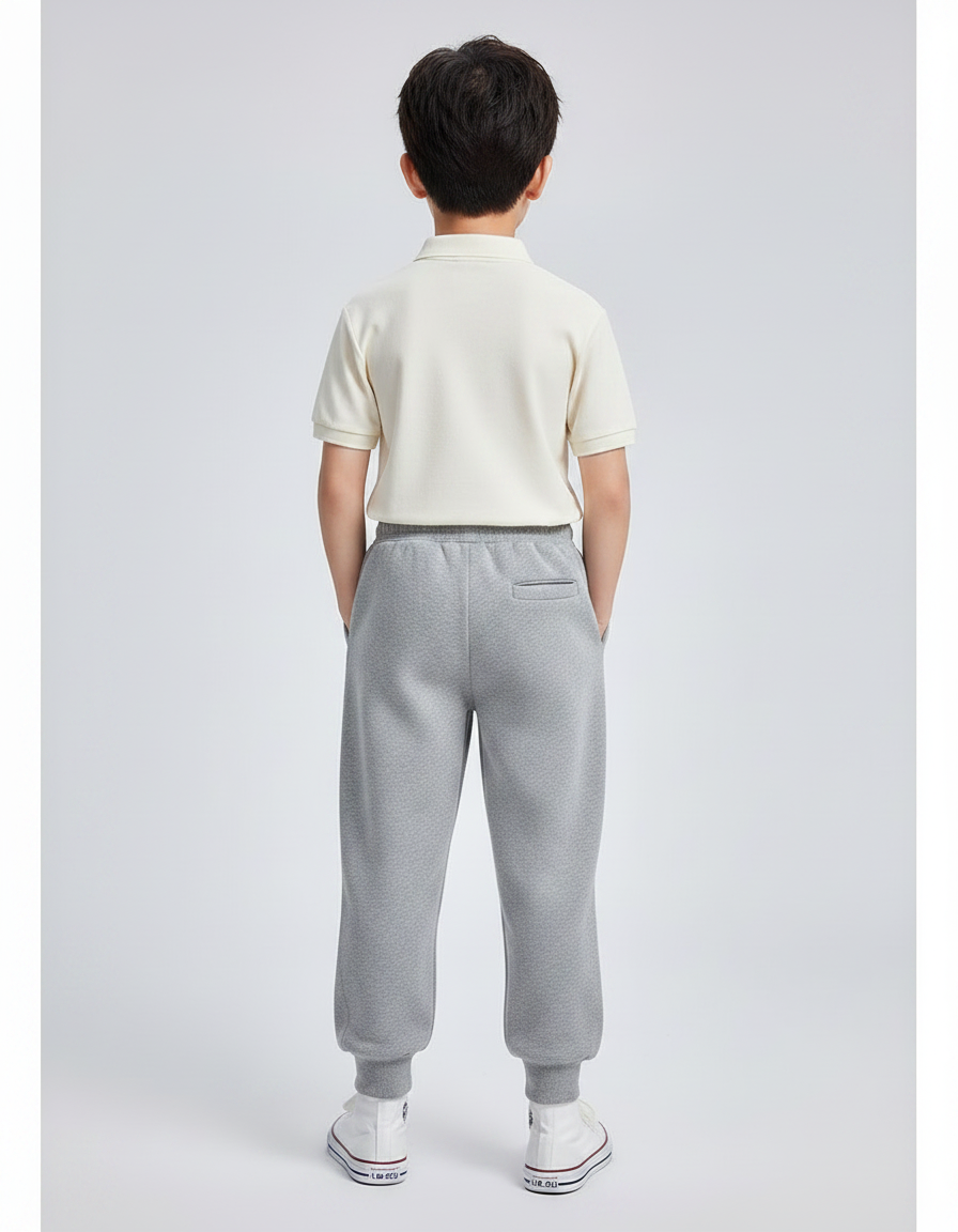 Pantalon À Pince Gris Sport Décontracté Rayures Enfants - Molleton - vue 2