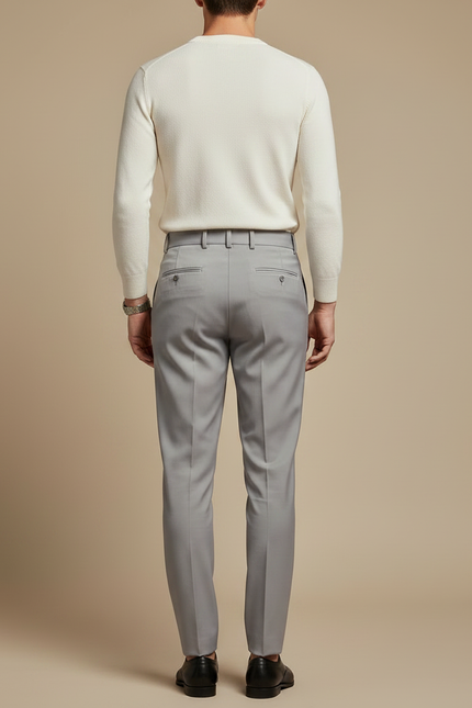 Pantalon À Pince 7154 - Gris Gabardine - vue 2