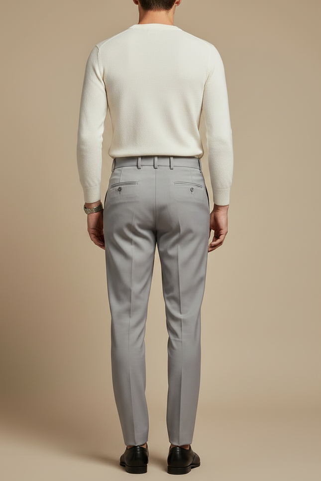 Pantalon À Pince 7154 - Gris Gabardine - vue 2