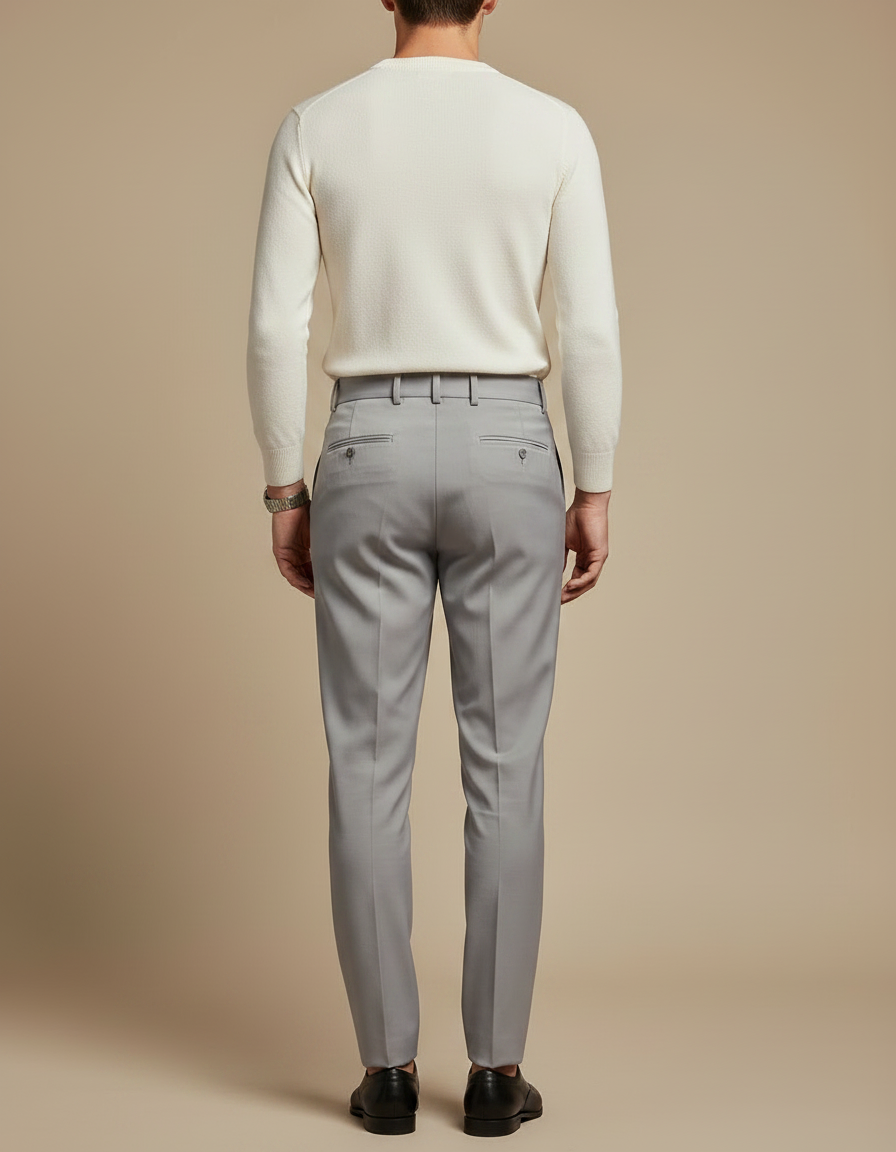 Pantalon À Pince 7154 - Gris Gabardine - vue 2