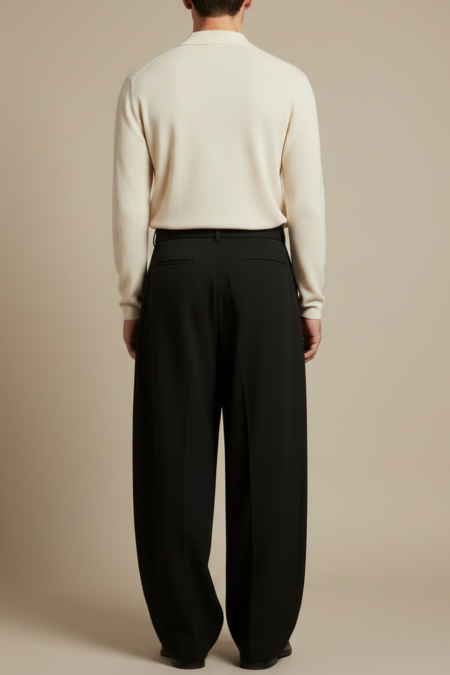 Pantalon À Pince Baggy - Noir Polyester - vue 2