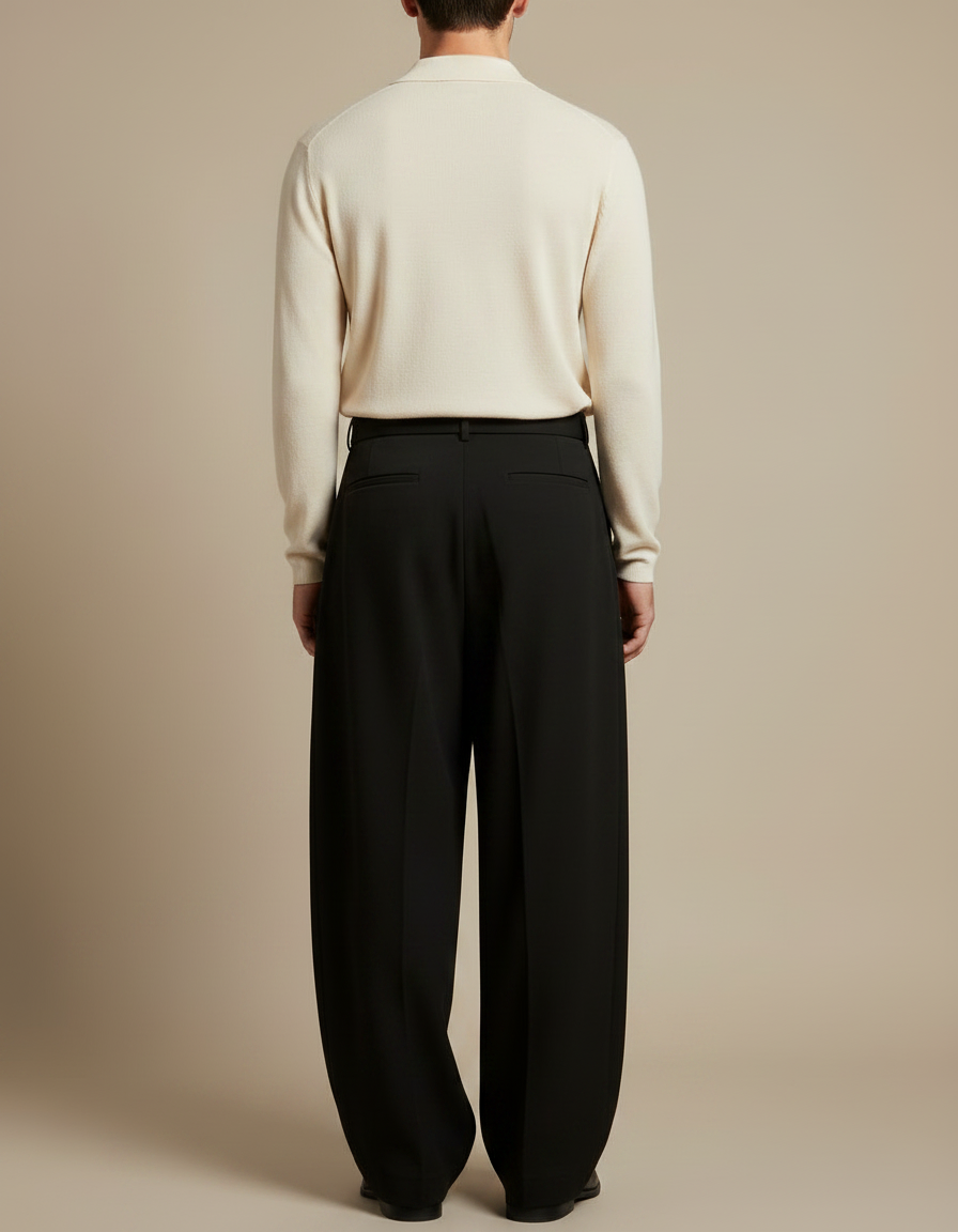 Pantalon À Pince Baggy - Noir Polyester - vue 2