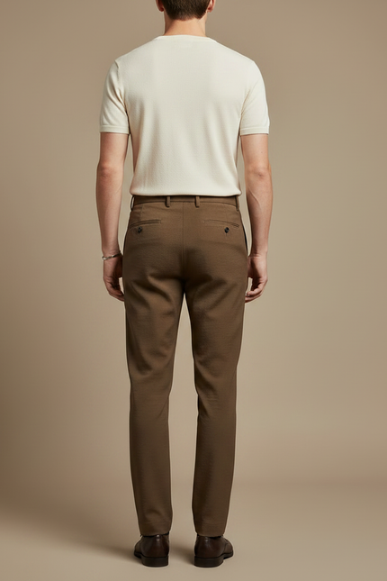 Pantalon À Pince Marron Homme - Laine - vue 2