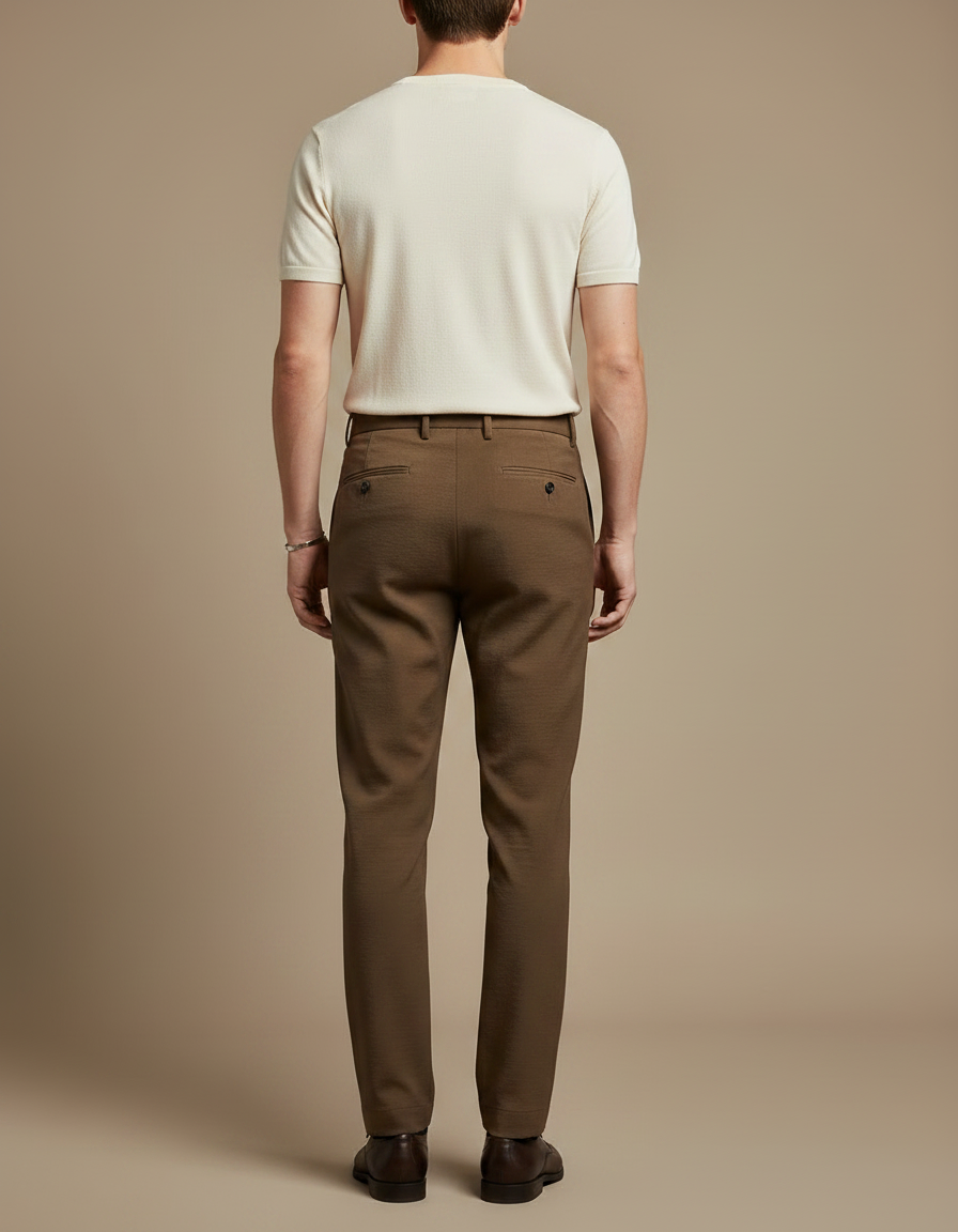 Pantalon À Pince Marron Homme - Laine - vue 2