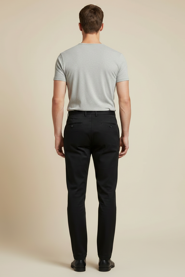 Pantalon À Pince Noir Droit Classique Homme - Gabardine - vue 2