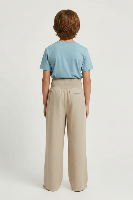 Pantalon À Pince Beige Ample Plissé Confortable - Lin - vue 2