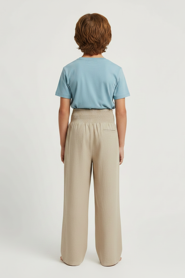 Pantalon À Pince Beige Ample Plissé Confortable - Lin - vue 2