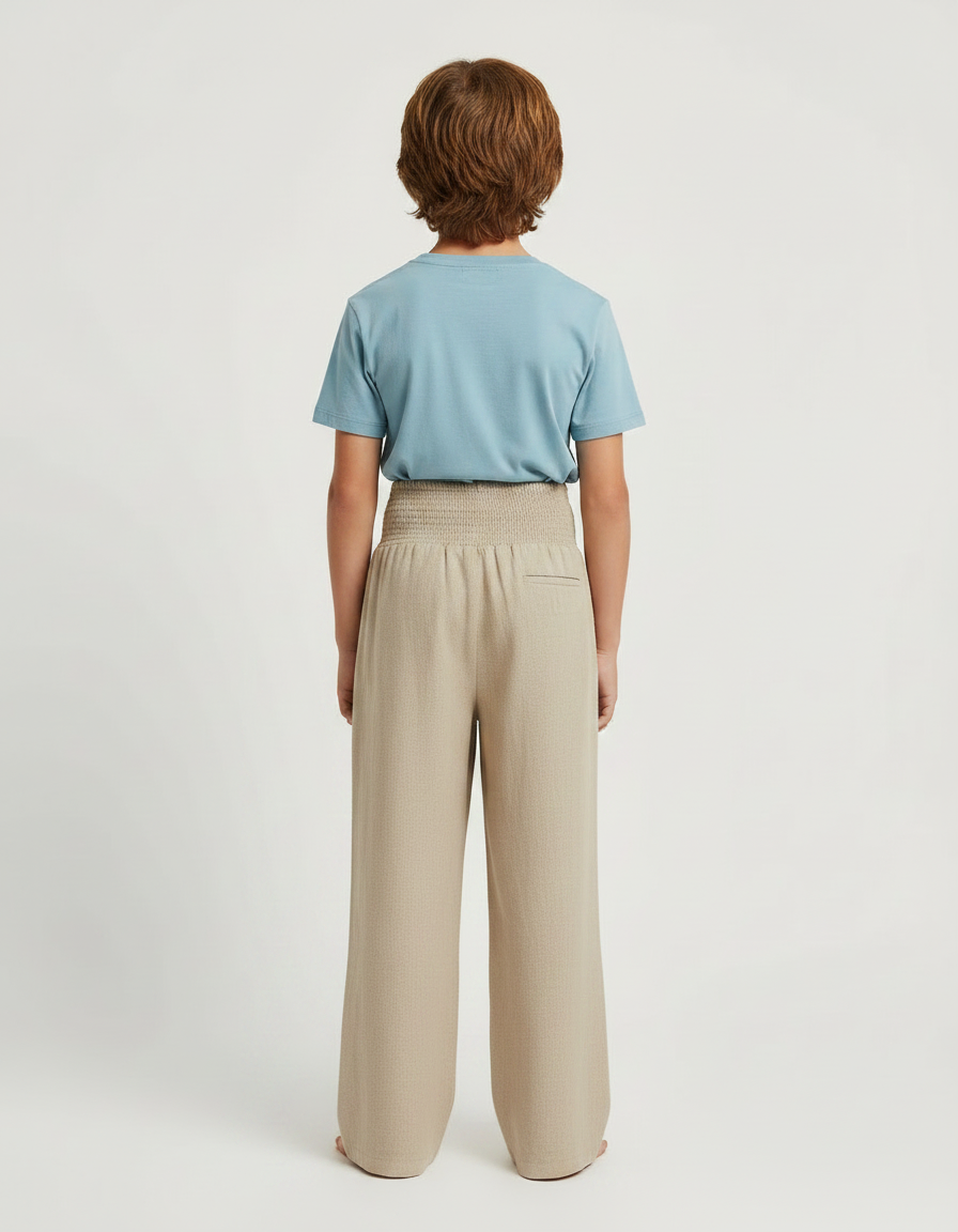 Pantalon À Pince Beige Ample Plissé Confortable - Lin - vue 2