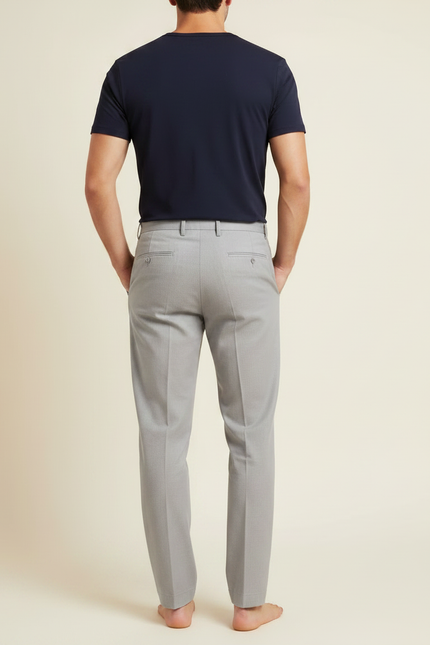 Pantalon À Pince Gris Clair Ample Décontracté Homme - Gabardine - vue 2