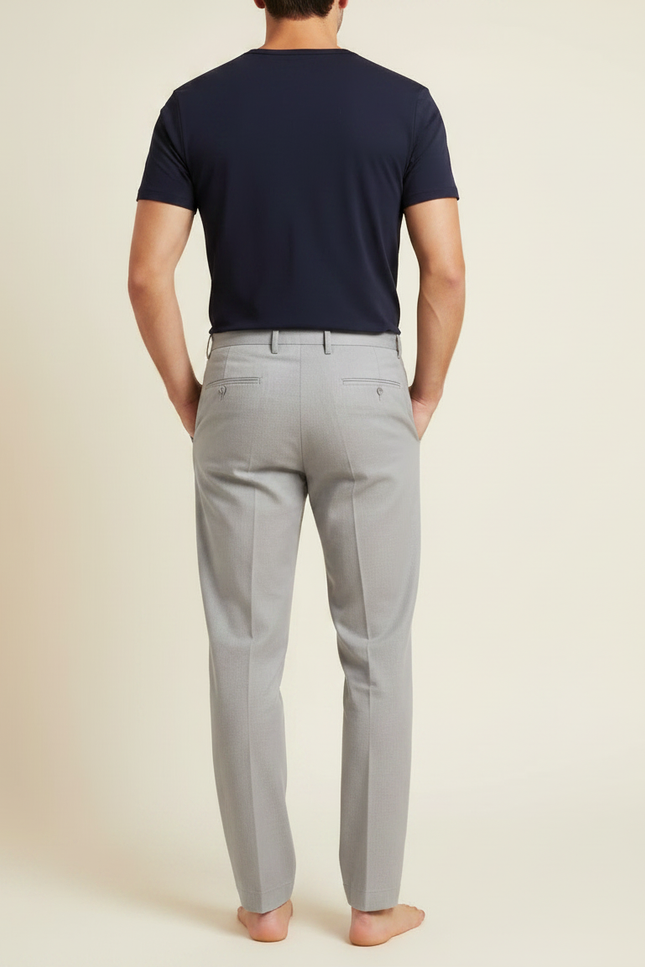 Pantalon À Pince Gris Clair Ample Décontracté Homme - Gabardine - vue 2
