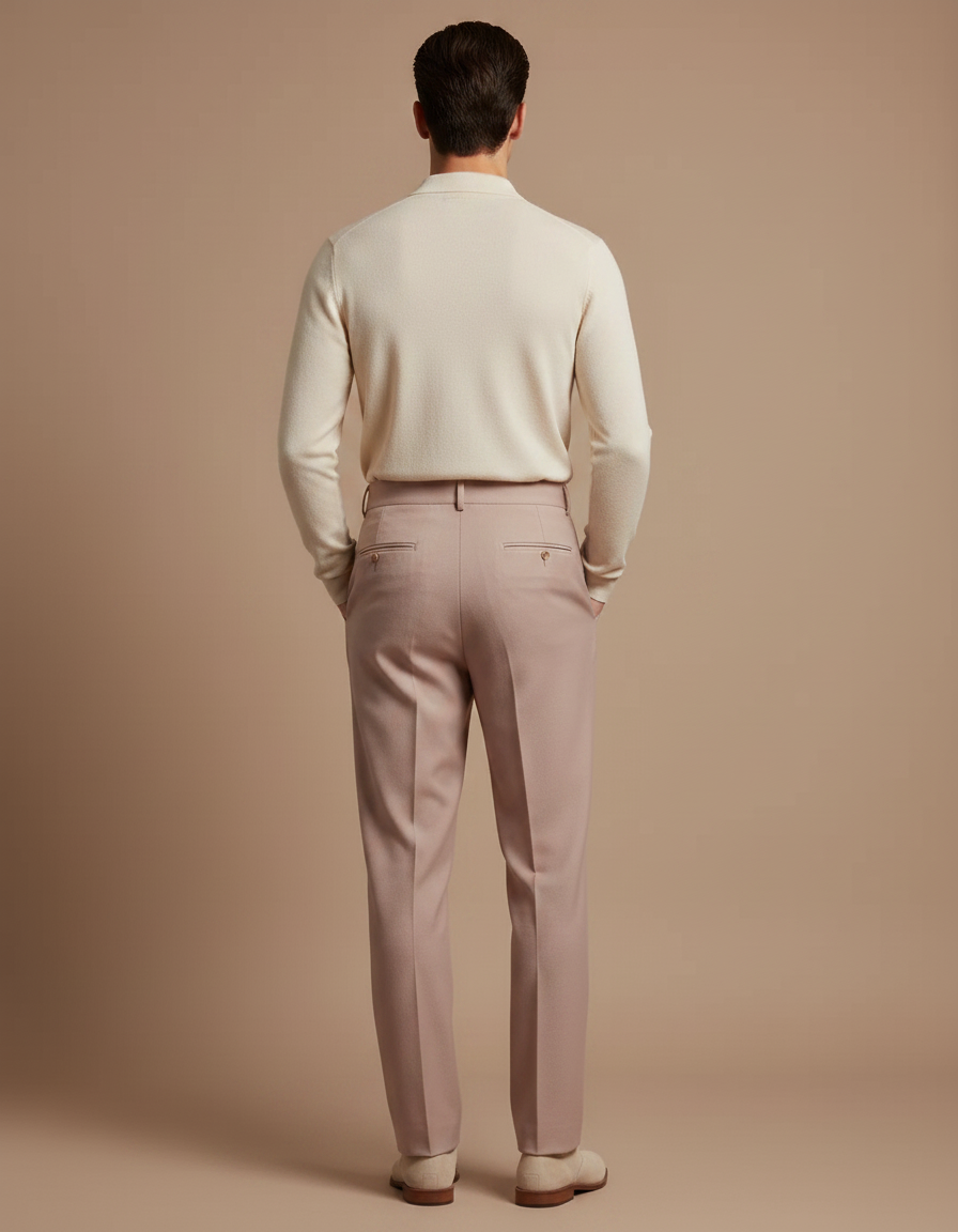 Pantalon À Pince Rose - Laine - vue 2
