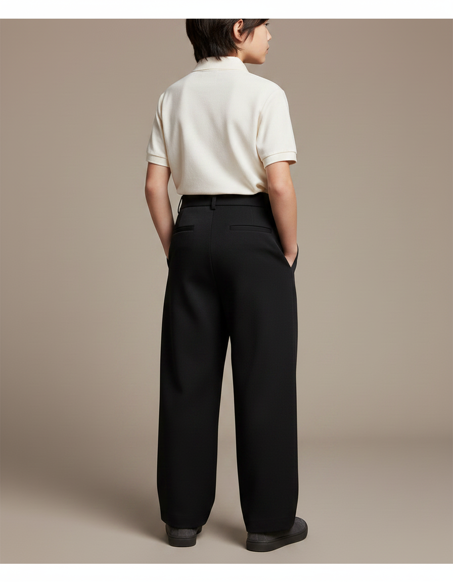 Pantalon À Pince 711b - Noir Polyester - vue 2