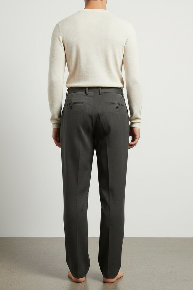 Pantalon À Pince Vintage Homme - Gris Gabardine - vue 2
