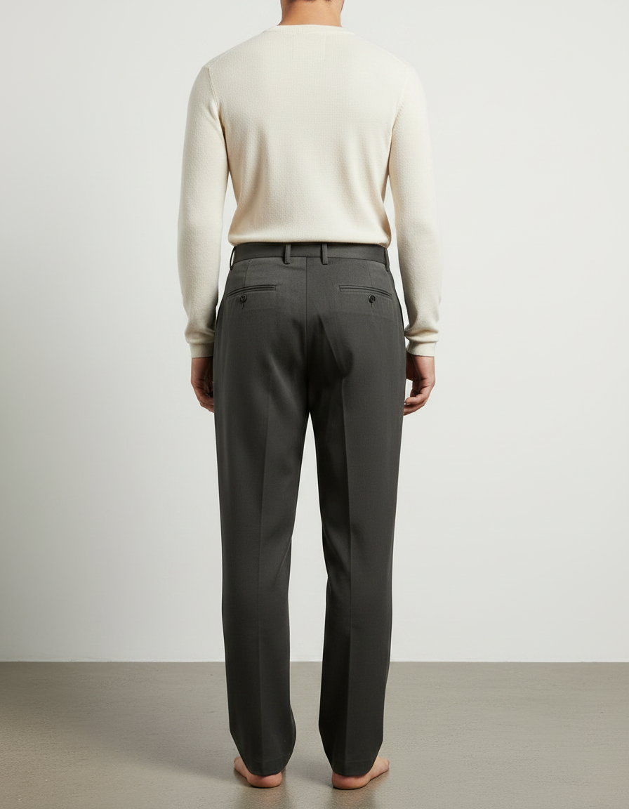 Pantalon À Pince Vintage Homme - Gris Gabardine - vue 2