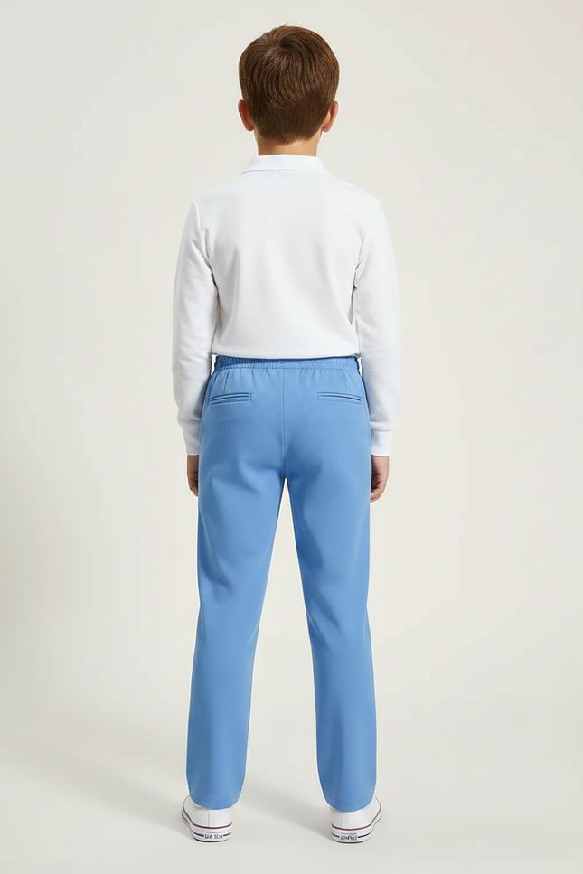 Pantalon À Pince Bleu Ciel Droit Cordon Enfant - Polyester - vue 2