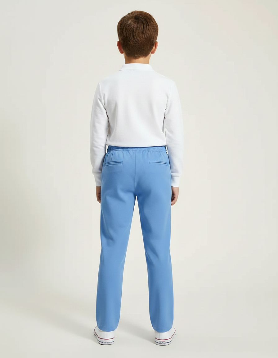 Pantalon À Pince Bleu Ciel Droit Cordon Enfant - Polyester - vue 2