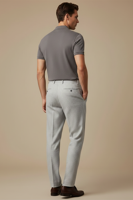 Pantalon À Pince Droit - Gris Gabardine - vue 2
