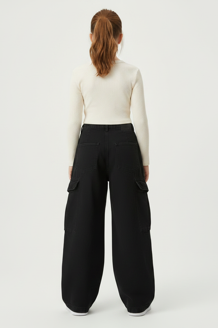 Pantalon À Pince 9d25 - Noir Coton - vue 2