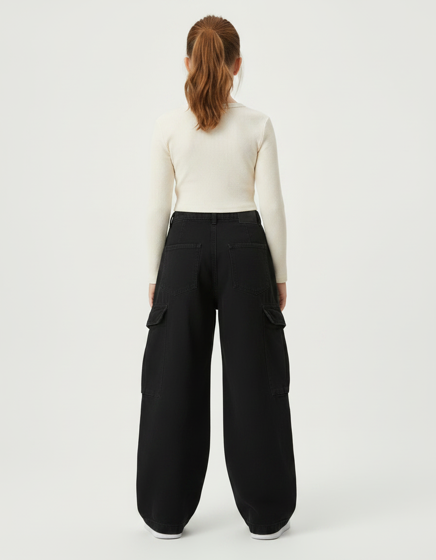 Pantalon À Pince 9d25 - Noir Coton - vue 2