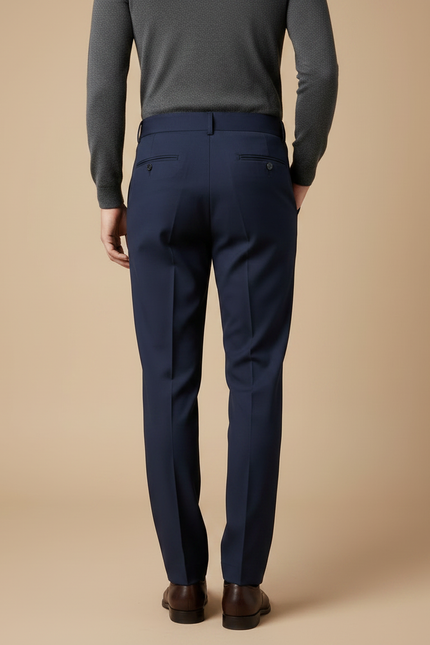 Pantalon À Pince Bleu Marine Drapé Élégant Homme - Gabardine - vue 2