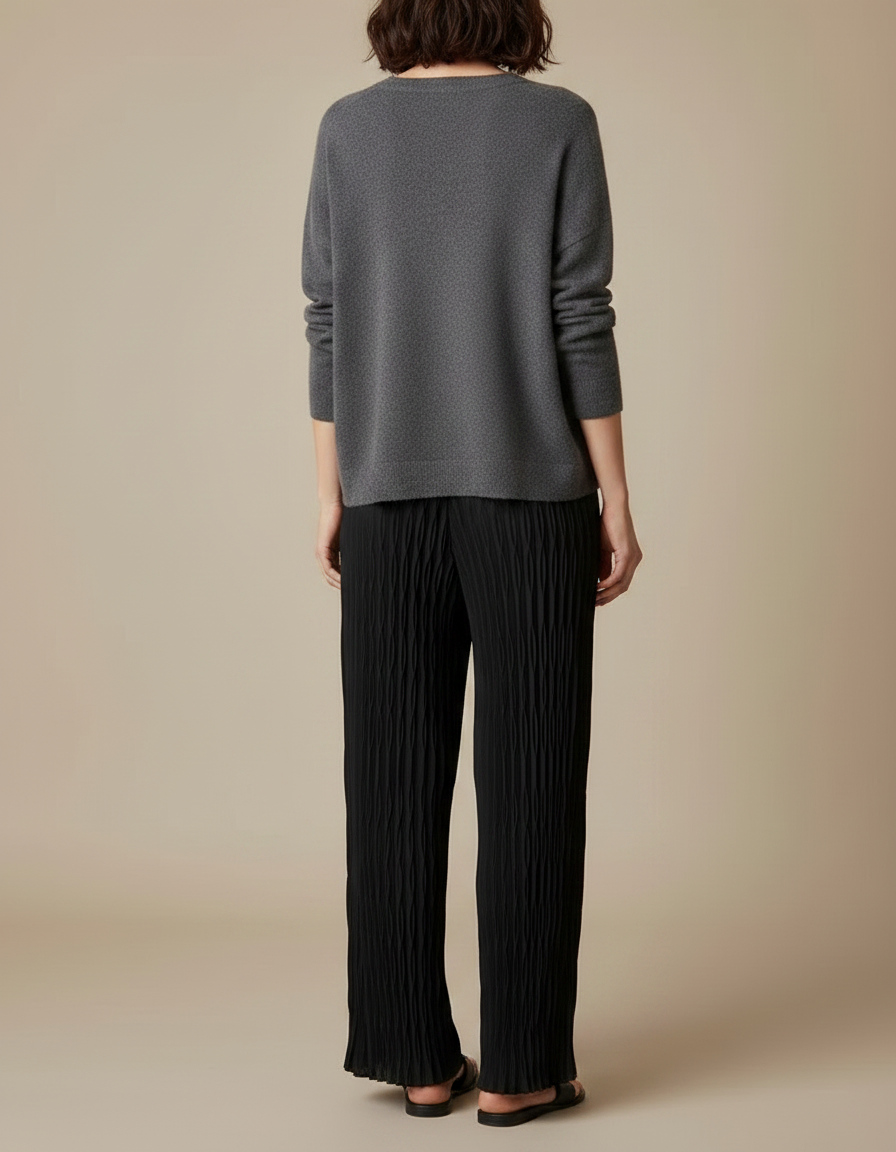 Pantalon À Pince 7a26 - Noir Polyester - vue 2