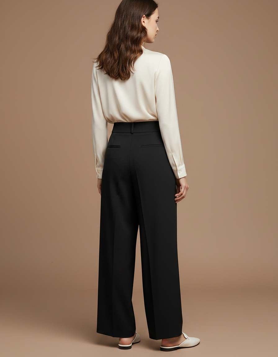 Pantalon À Pince C309 - Noir Polyester - vue 2