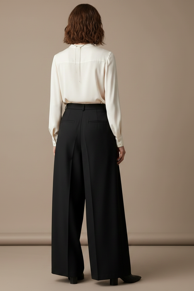 Pantalon À Pince 804c - Noir Gabardine - vue 2