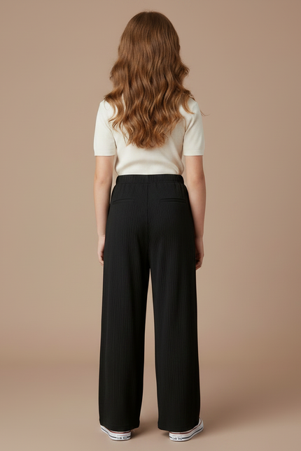 Pantalon À Pince Add1 - Noir Maille - vue 2