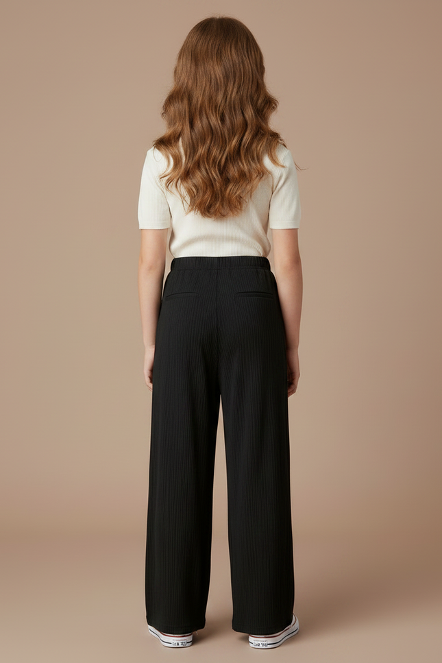 Pantalon À Pince Add1 - Noir Maille - vue 2