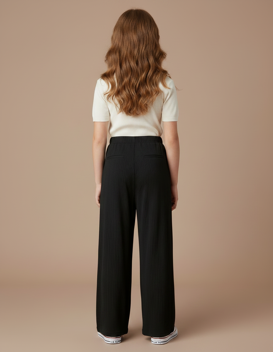 Pantalon À Pince Add1 - Noir Maille - vue 2