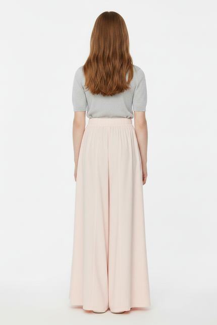 Pantalon À Pince Rose Pâle Fluide Ample Décontracté - Viscose - vue 2