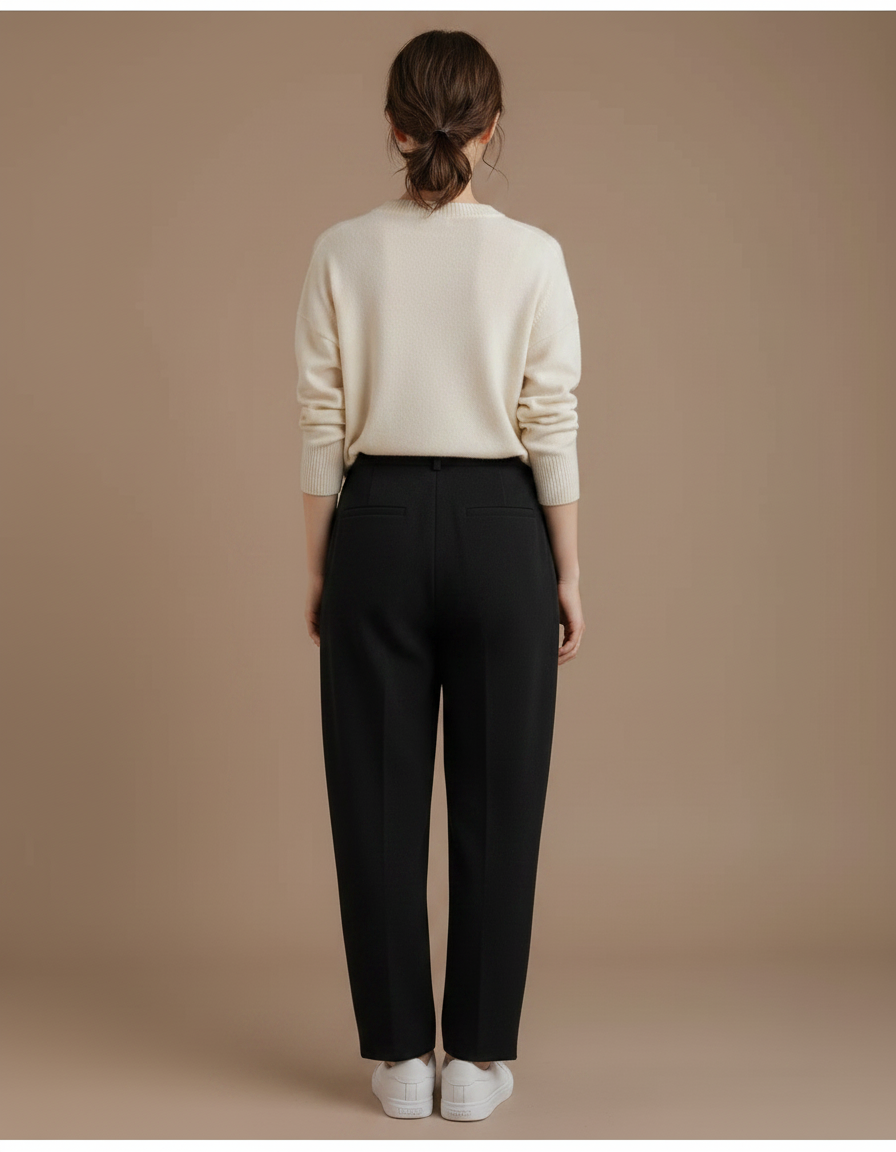 Pantalon À Pince Noir Ample Décontracté Harem Tricoté - Maille - vue 2