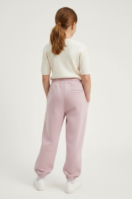 Pantalon À Pince Rose Ample Molleton Confortable Fille - vue 2