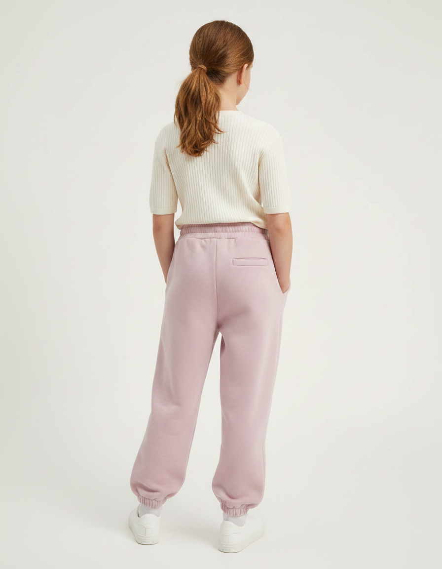 Pantalon À Pince Rose Ample Molleton Confortable Fille - vue 2