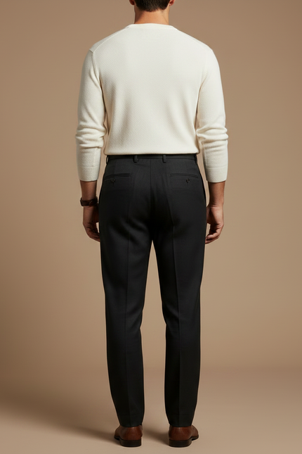 Pantalons À Pince Homme - Noir Laine - vue 2