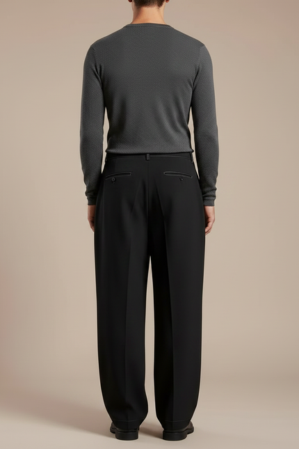 Pantalon À Pince 1dc9 - Noir Gabardine - vue 2