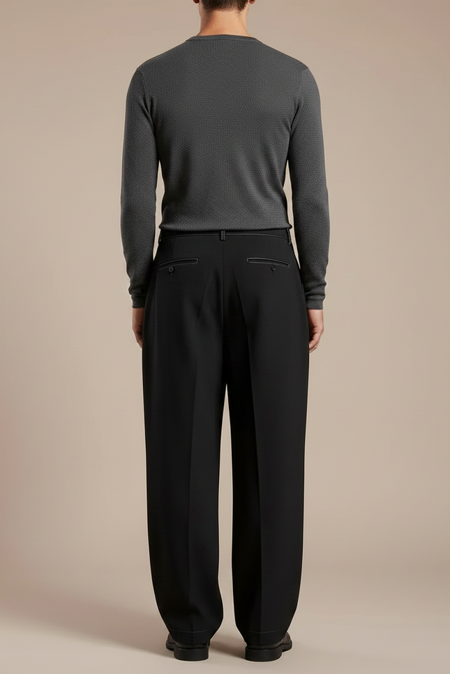 Pantalon À Pince 1dc9 - Noir Gabardine - vue 2