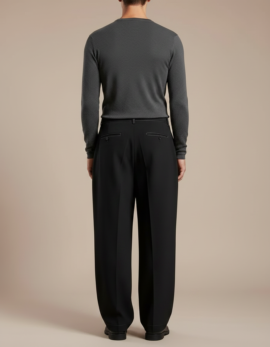 Pantalon À Pince 1dc9 - Noir Gabardine - vue 2