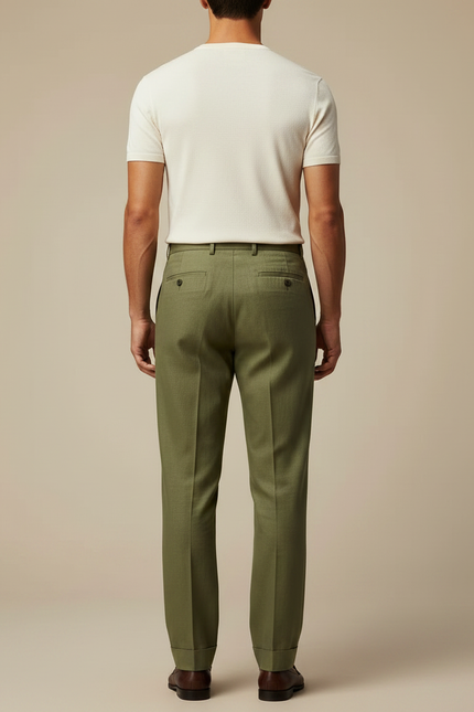 Pantalon À Pince Lin Homme - Kaki - vue 2