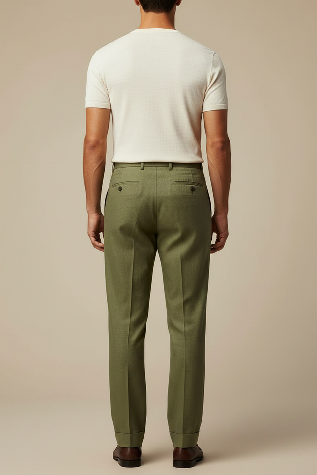 Pantalon À Pince Lin Homme - Kaki - vue 2