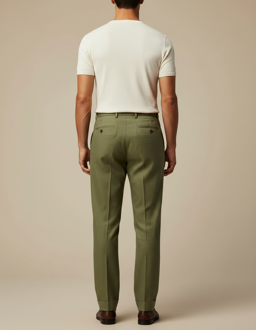 Pantalon À Pince Lin Homme - Kaki - vue 2